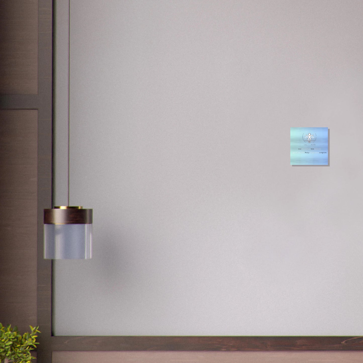 Modern wall-mounted light fixture on a neutral wall