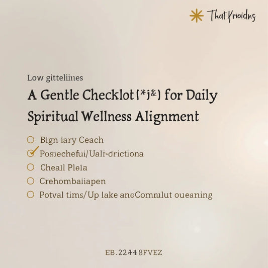Spiritual Wellness - A Gentle Checklist for Daily Spiritual Wellness Alignment