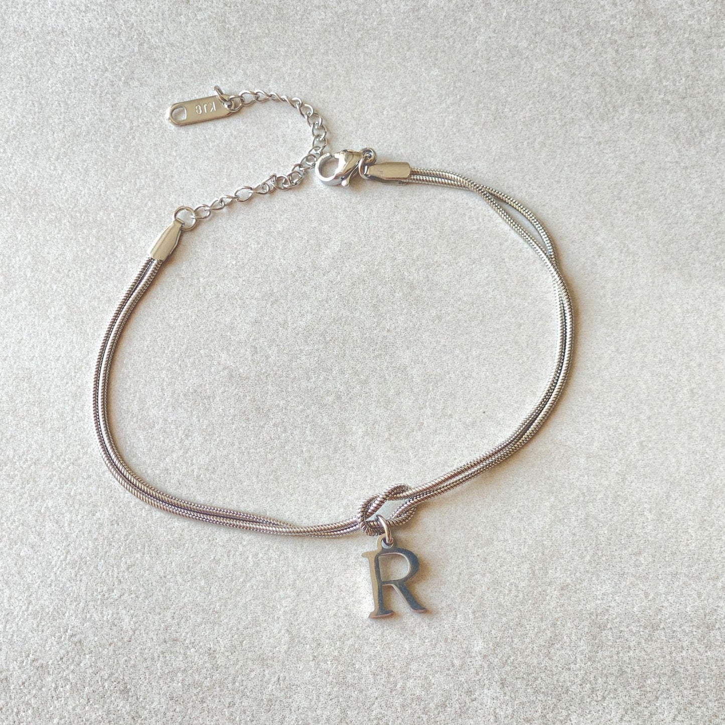 Love Knot Bracelet in Stainless Steel Letters