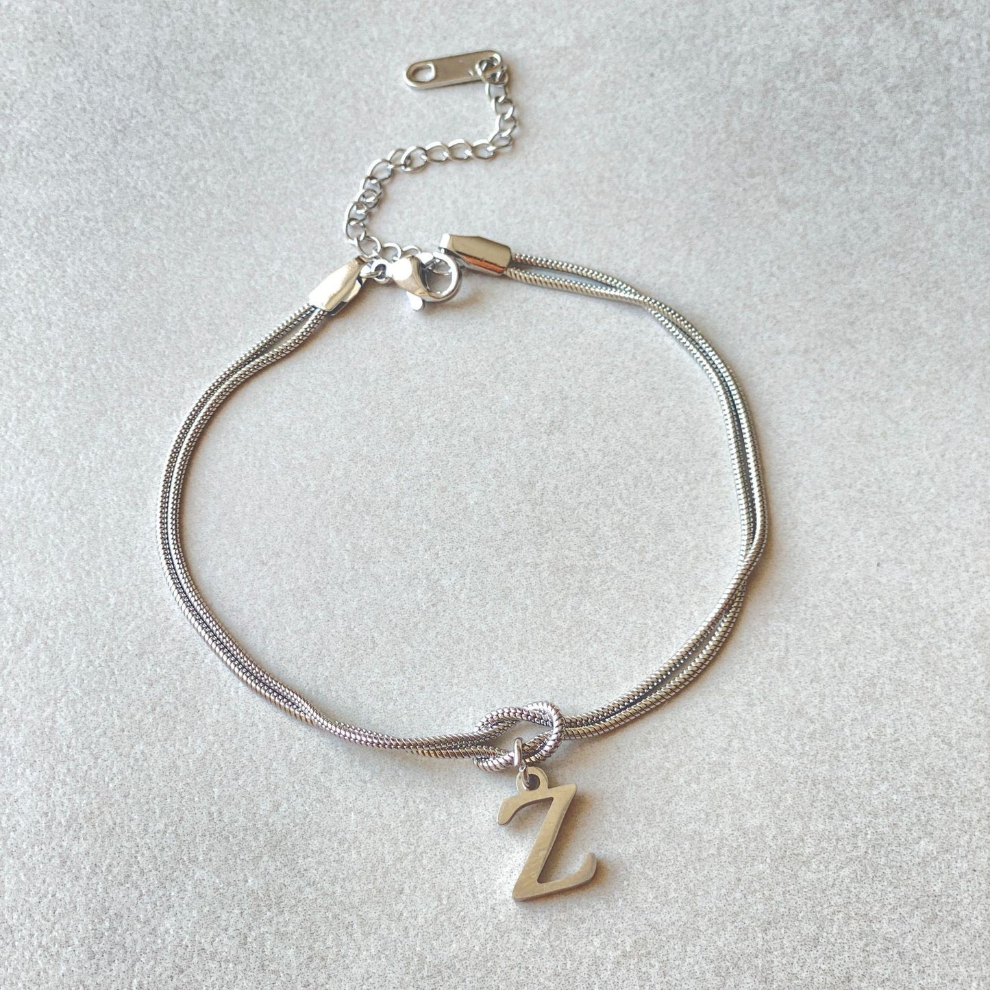 Love Knot Bracelet in Stainless Steel Letters