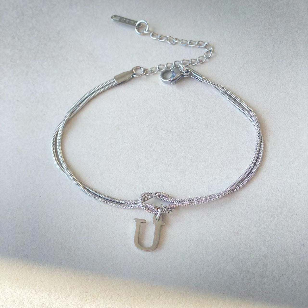 Love Knot Bracelet in Stainless Steel Letters