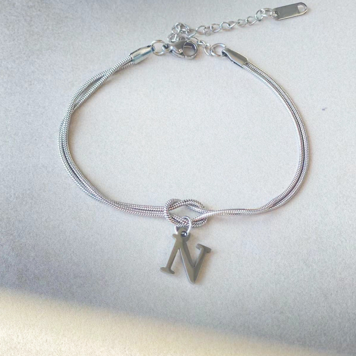 Love Knot Bracelet in Stainless Steel Letters