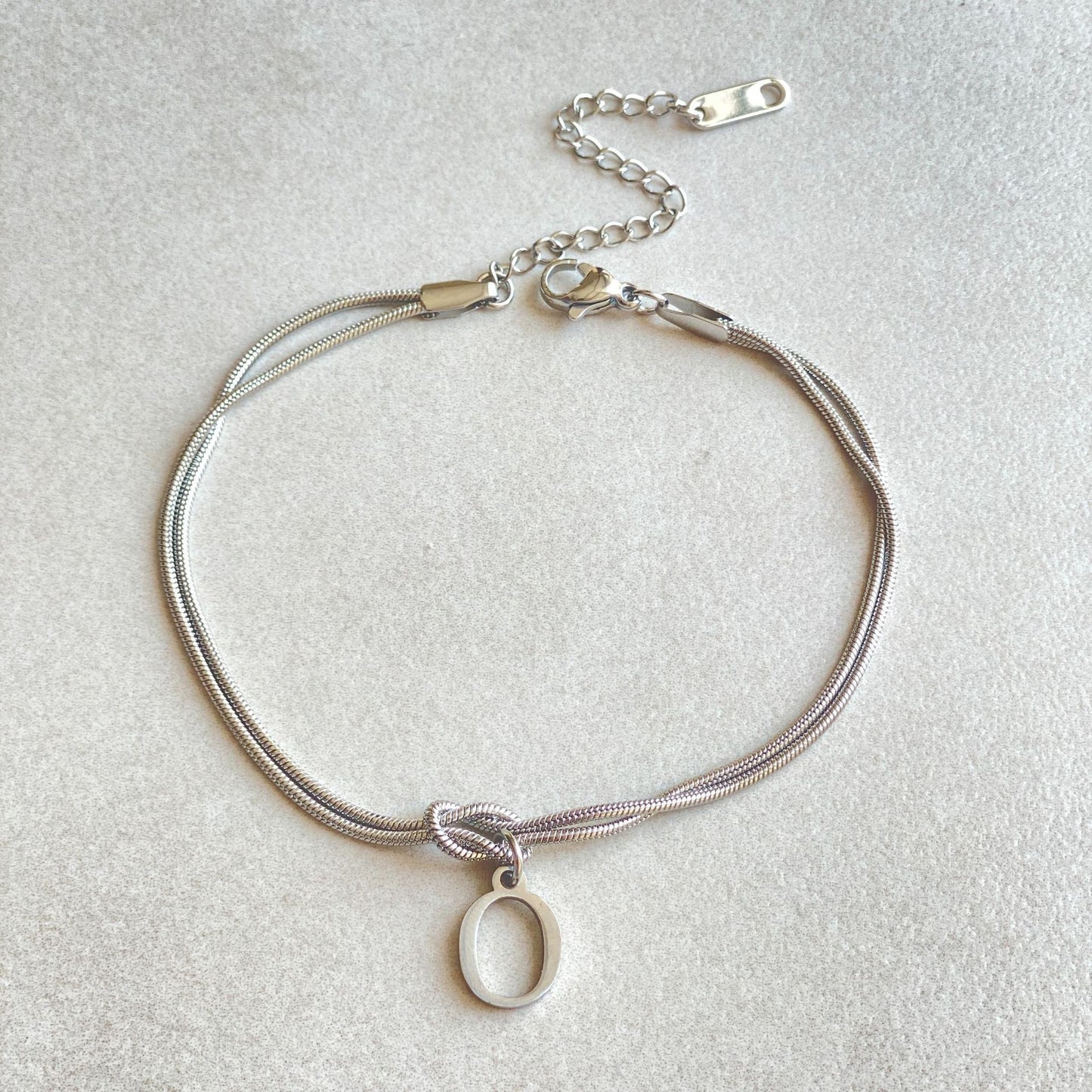Love Knot Bracelet in Stainless Steel Letters