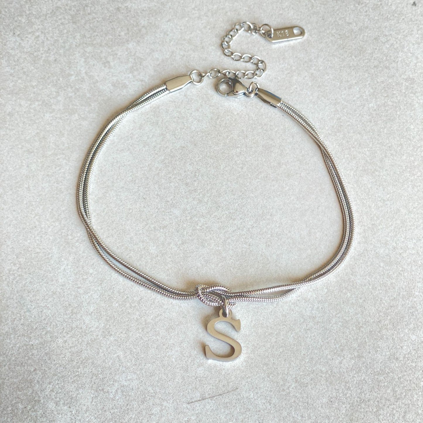 Love Knot Bracelet in Stainless Steel Letters