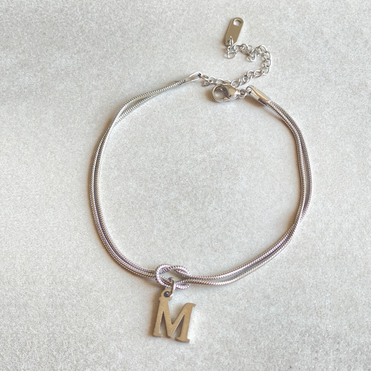 Love Knot Bracelet in Stainless Steel Letters