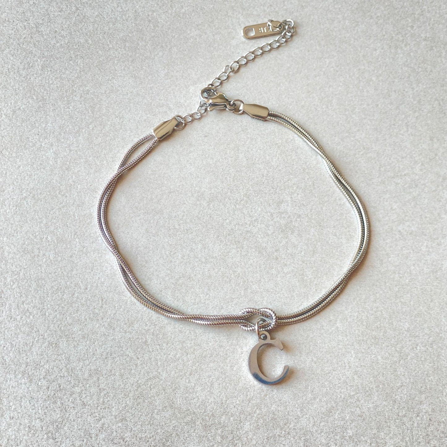 Love Knot Bracelet in Stainless Steel Letters