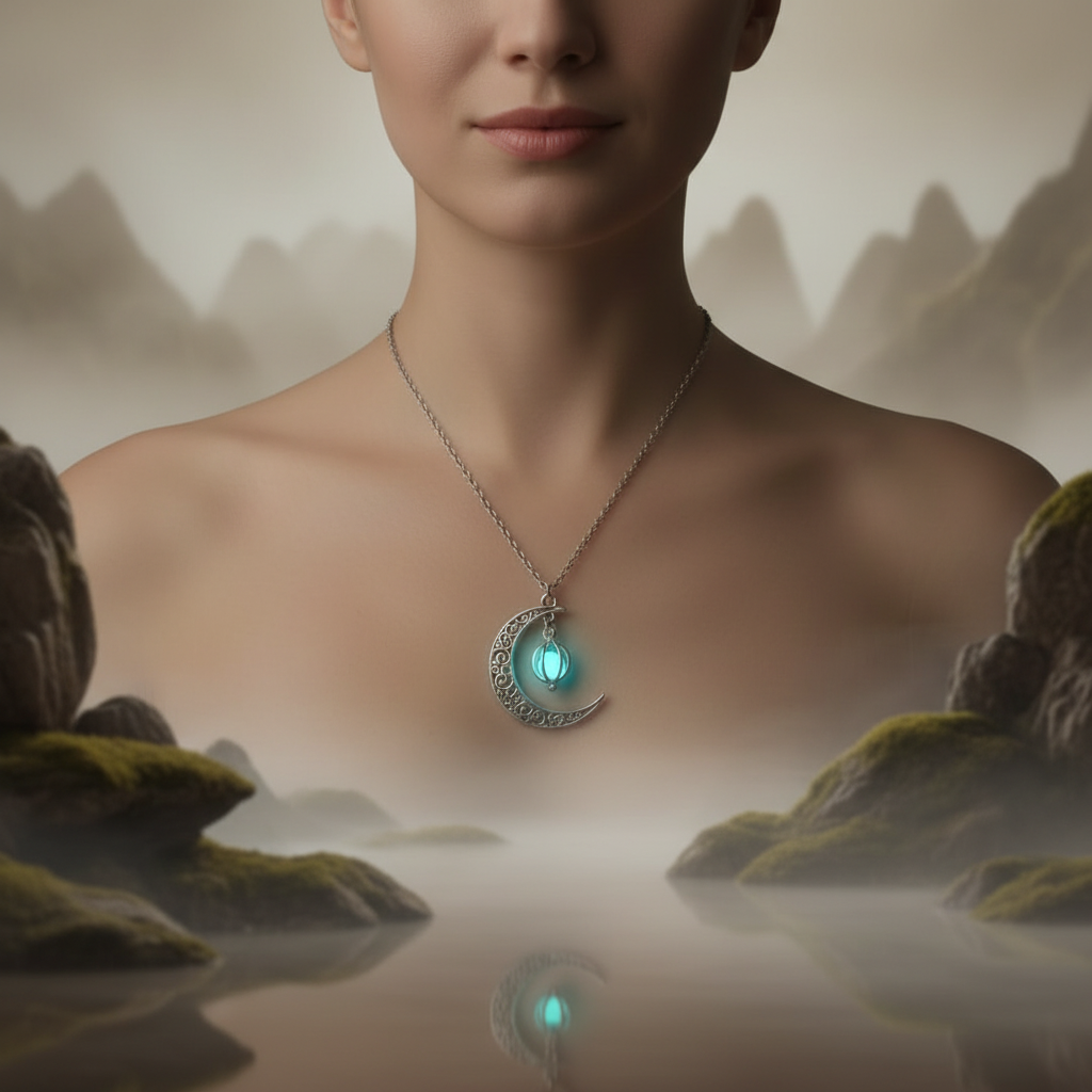 Moon Reflection Necklace for Mindful Presence