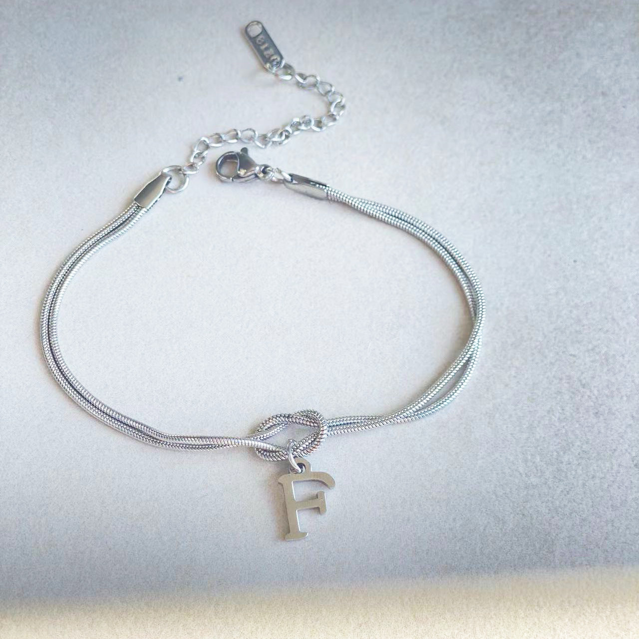 Love Knot Bracelet in Stainless Steel Letters