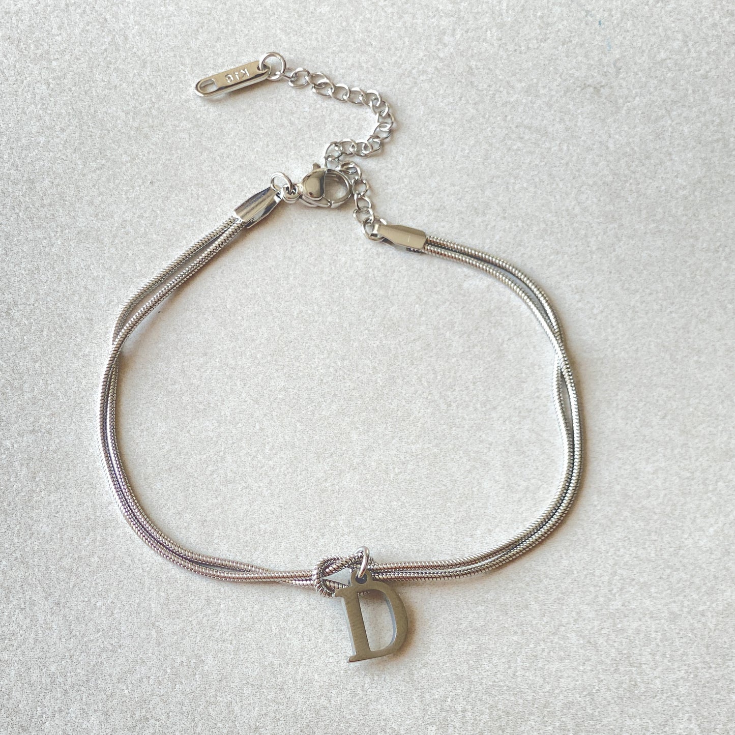 Love Knot Bracelet in Stainless Steel Letters