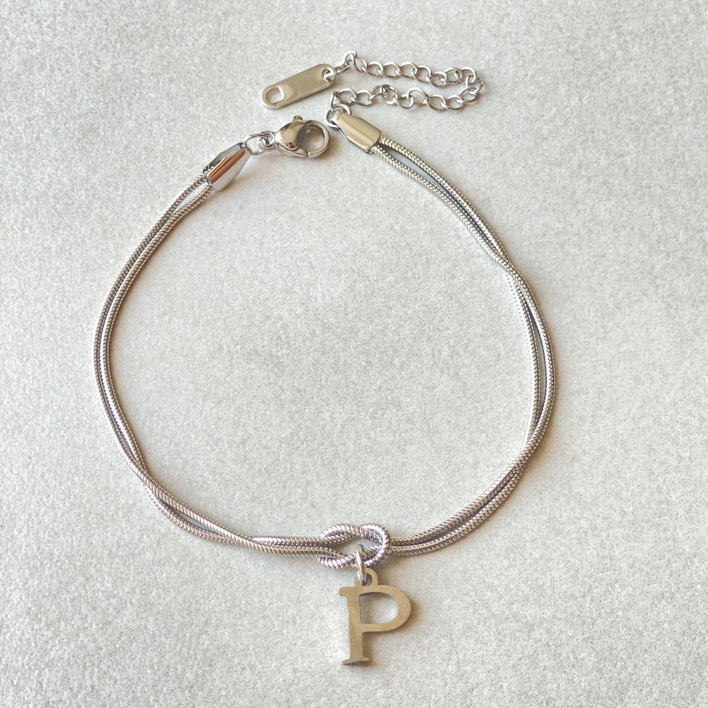 Love Knot Bracelet in Stainless Steel Letters
