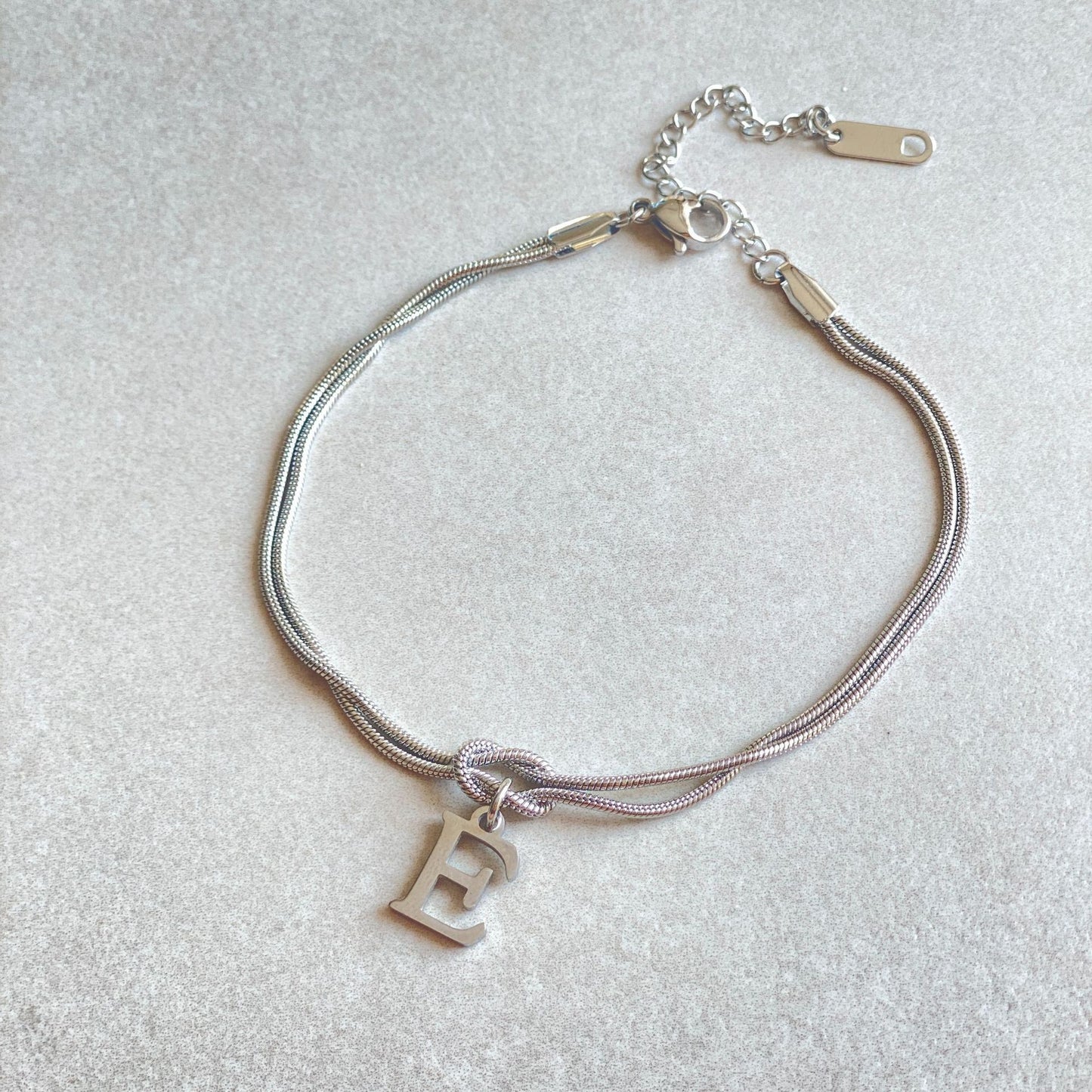 Love Knot Bracelet in Stainless Steel Letters