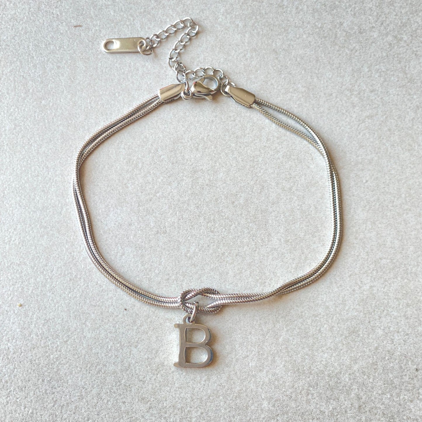 Love Knot Bracelet in Stainless Steel Letters