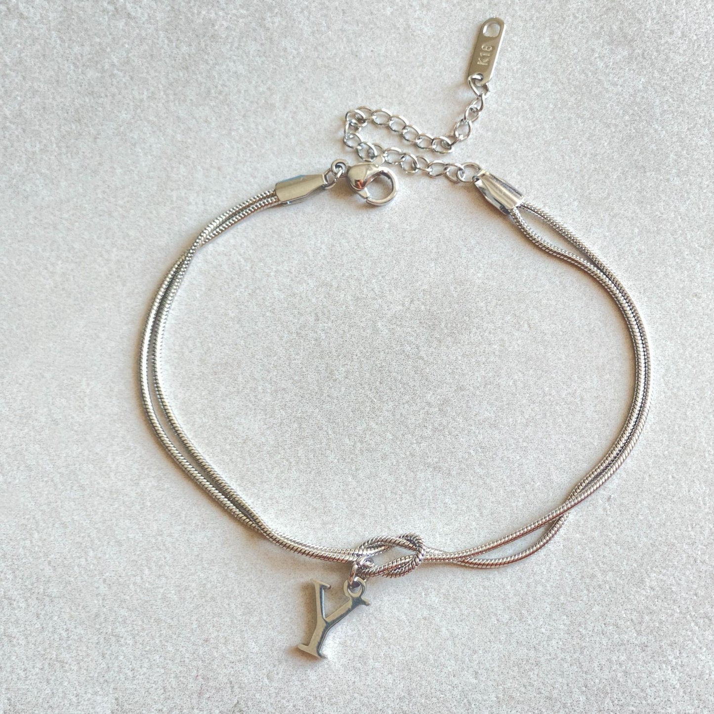 Love Knot Bracelet in Stainless Steel Letters
