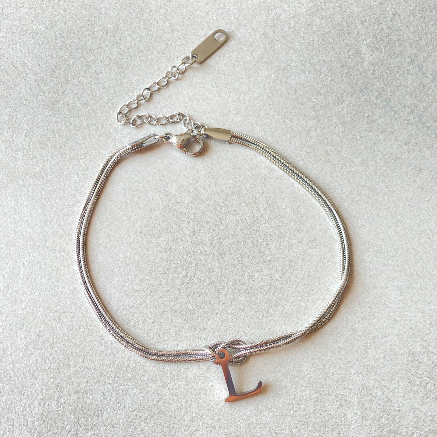 Love Knot Bracelet in Stainless Steel Letters