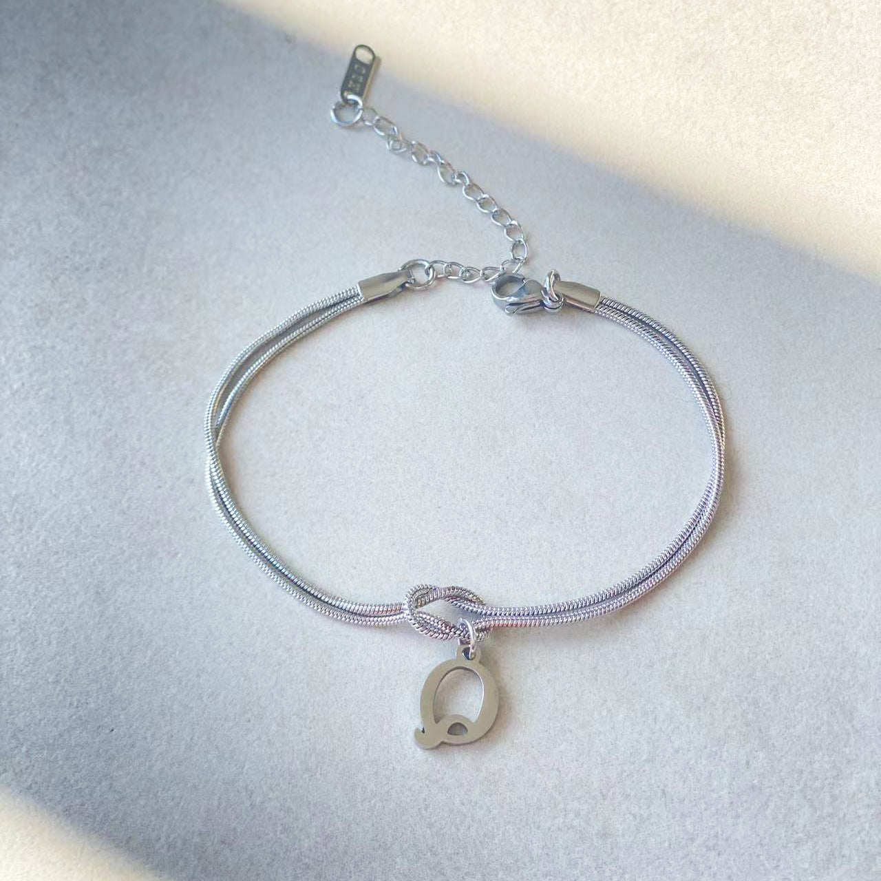 Love Knot Bracelet in Stainless Steel Letters