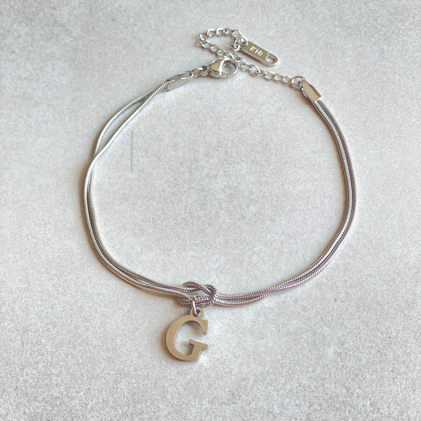 Love Knot Bracelet in Stainless Steel Letters