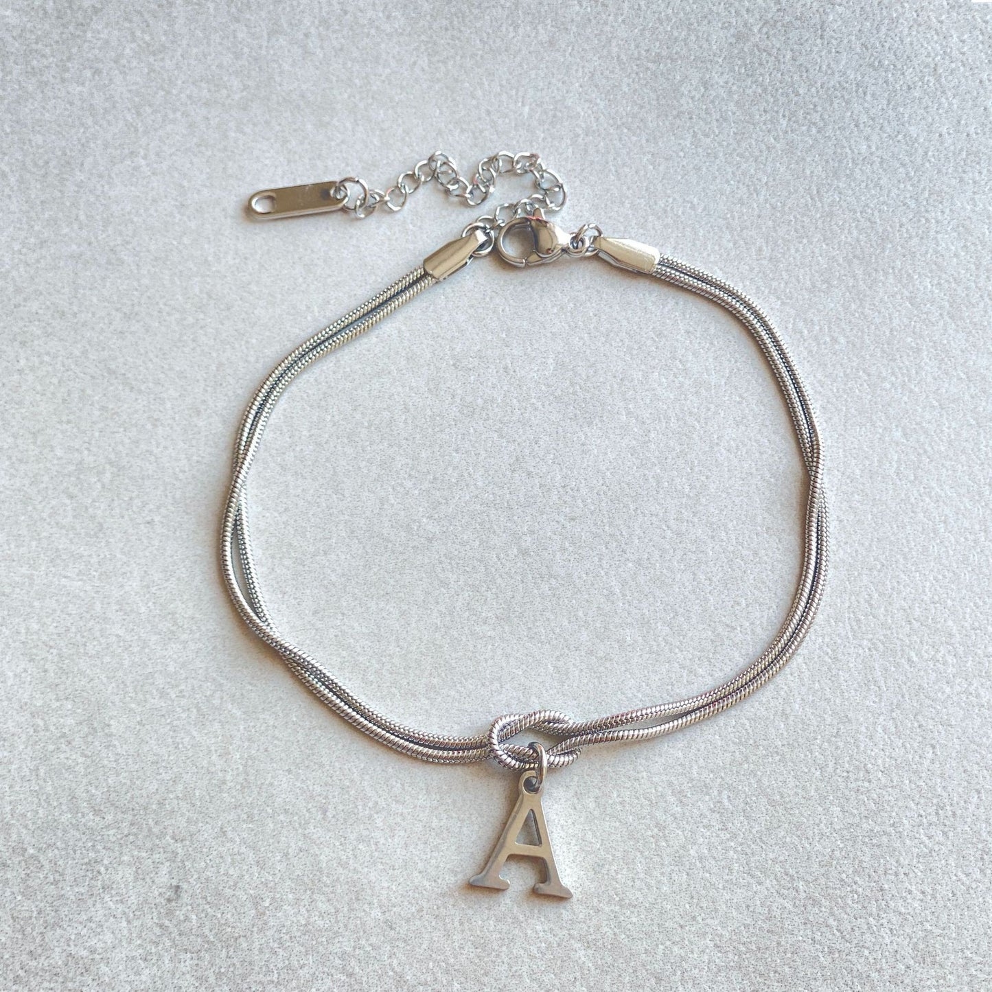 Love Knot Bracelet in Stainless Steel Letters